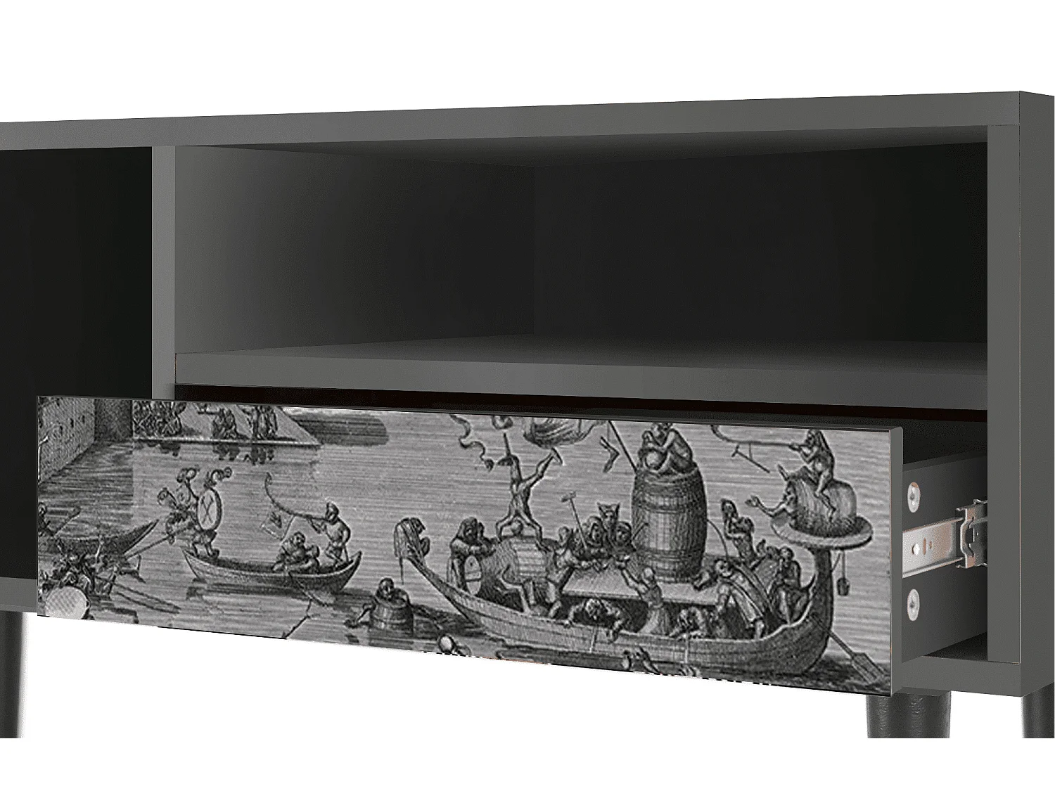 Szafka RTV - 115х59х48 cm - T3 - Saint Martin, Antracyt