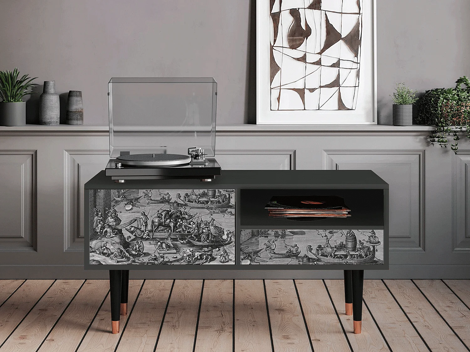 Meuble TV - 115х59х48 cm - T3 - Saint Martin, Anthracite