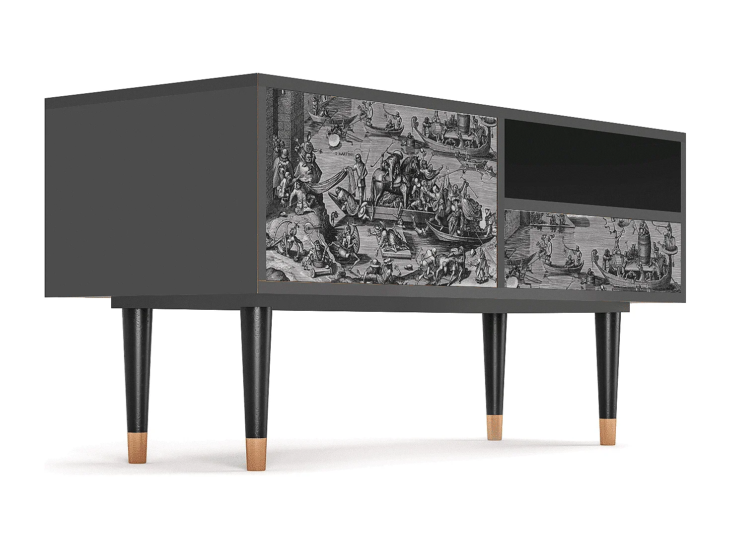 Szafka RTV - 115х59х48 cm - T3 - Saint Martin, Antracyt