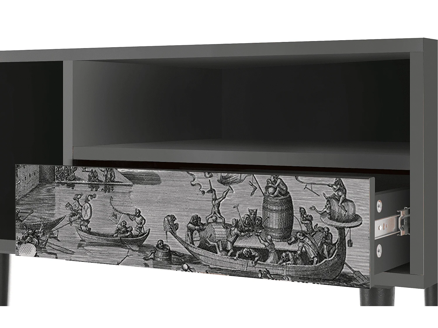 Szafka RTV - 115х59х48 cm - T3 - Saint Martin, Antracyt