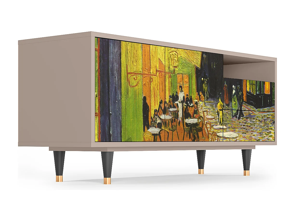 TV-Möbel - 125х56х41 cm - T7 - Café Terrace at Night, Latte