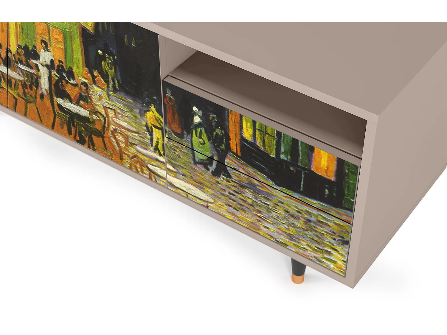 TV-Möbel - 125х56х41 cm - T7 - Café Terrace at Night, Latte