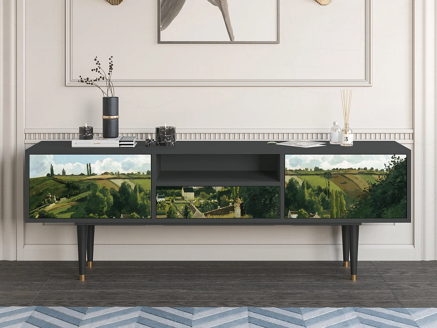 TV-Möbel - 170х59х41 cm - T6 - Jalais Hill by Pissarro, Anthrazit