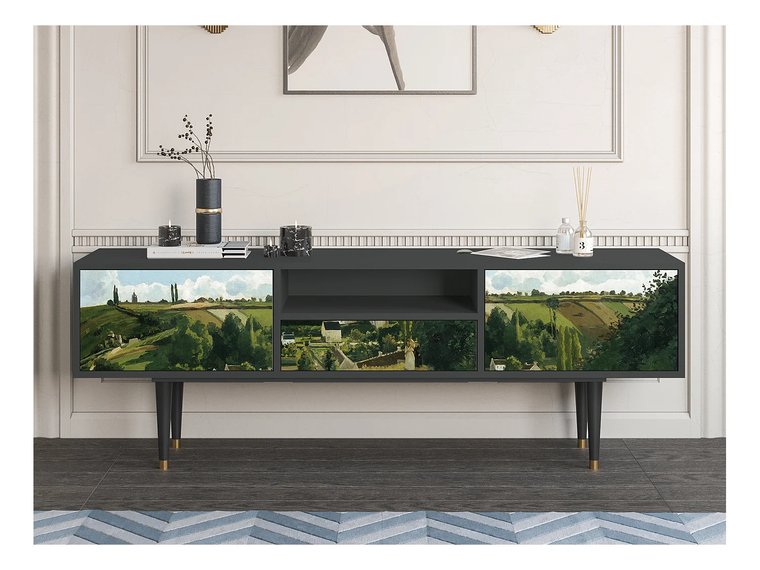 Meuble TV - 170х59х41 cm - T6 - Jalais Hill by Pissarro, Anthracite