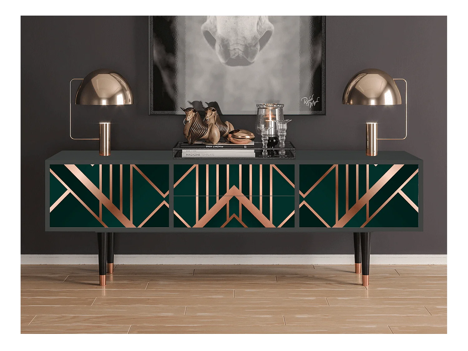 Meuble TV - 170х59х48 cm - T4 - Emerald Gatsby, Anthracite