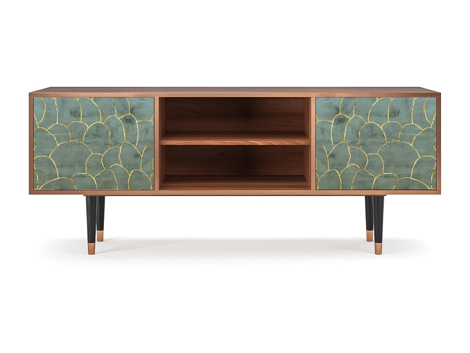 Meuble TV - 170х69х48 cm - T2 - Magnificent Water Lily, Noyer