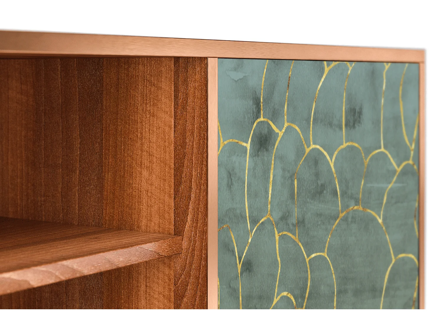 Meuble TV - 170х69х48 cm - T2 - Magnificent Water Lily, Noyer