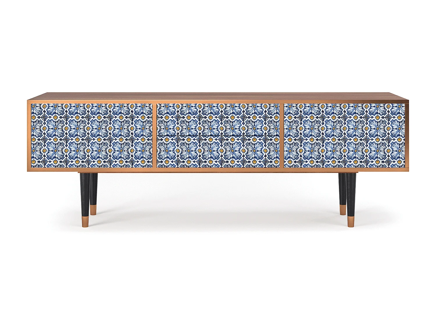 Mueble de TV - 170х59х48 cm - T4 - Lovely Cornflowers, Nogueira