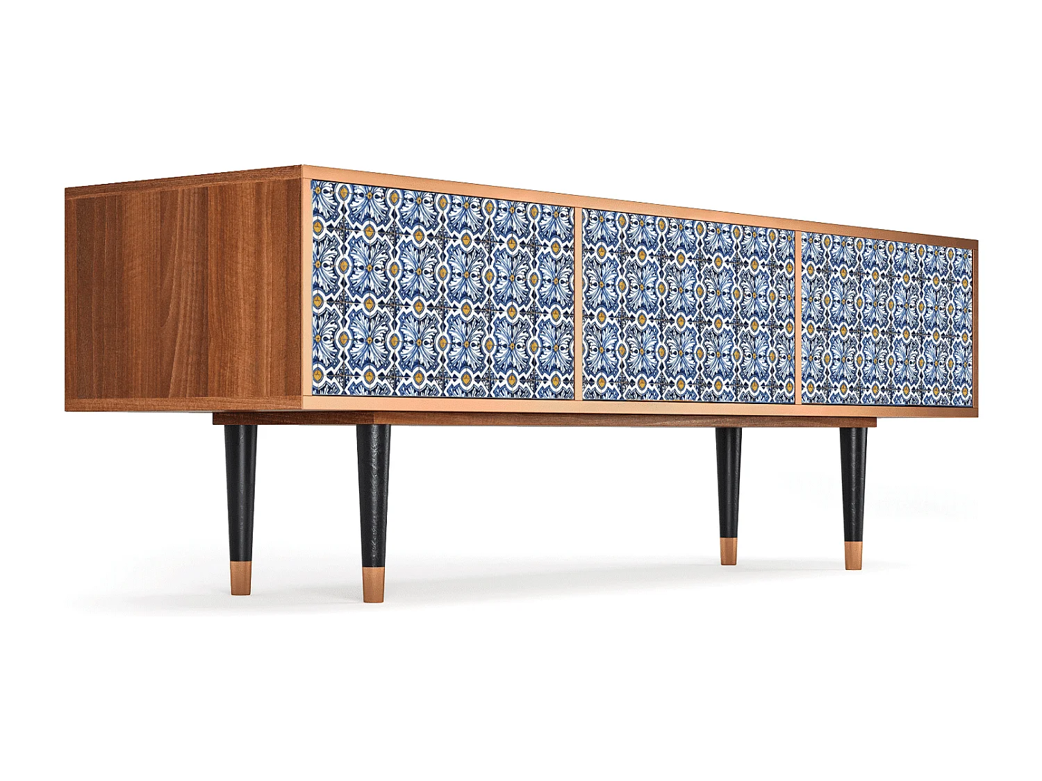 Mueble de TV - 170х59х48 cm - T4 - Lovely Cornflowers, Nogueira