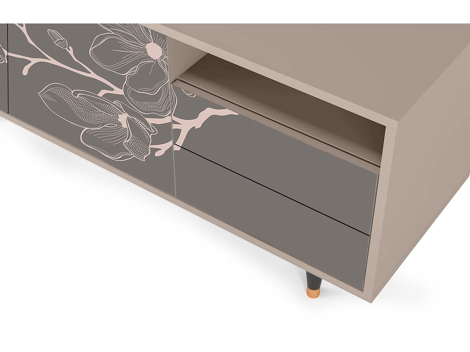 Mueble de TV - 125х56х41 cm - T7 - Cherry Blossom, Latte