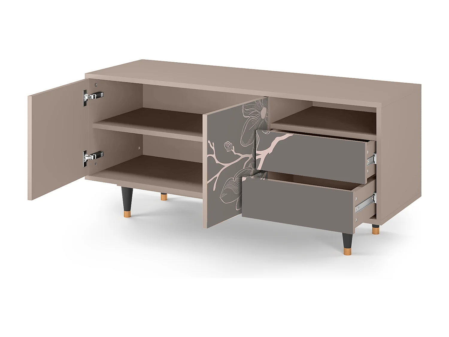 Mueble de TV - 125х56х41 cm - T7 - Cherry Blossom, Latte