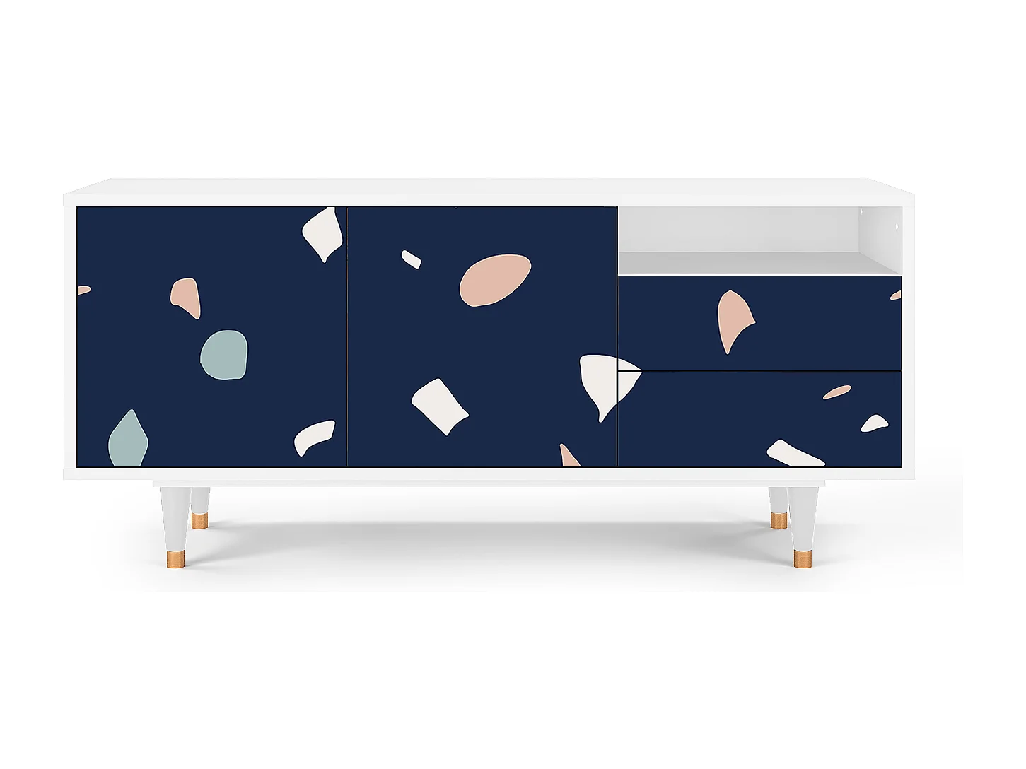 TV-meubel - 125х56х41 cm - T7 - Space Satellites, Wit