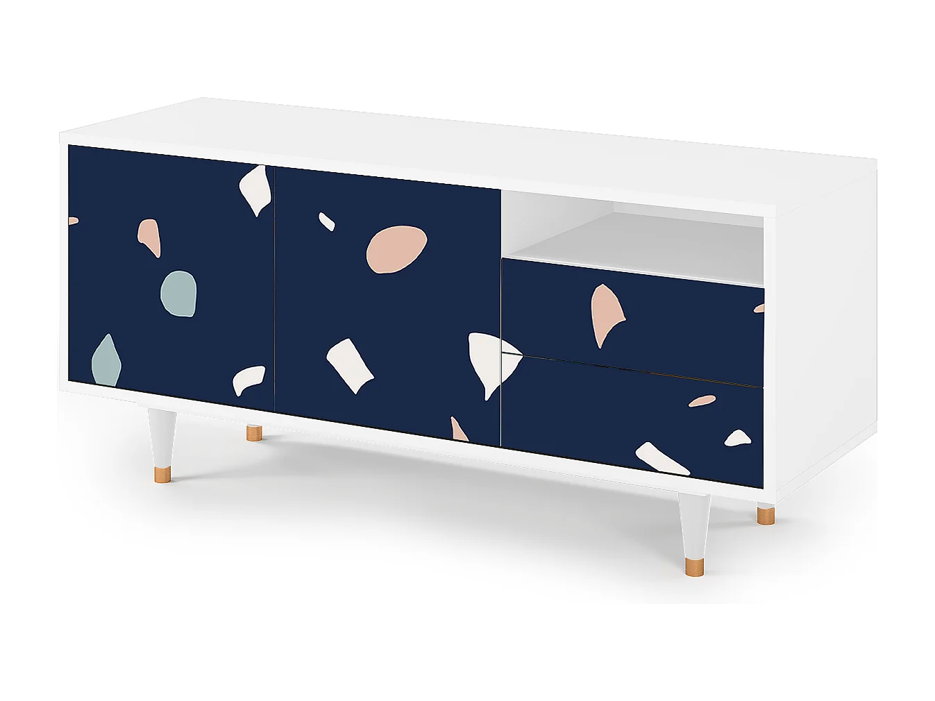 TV-meubel - 125х56х41 cm - T7 - Space Satellites, Wit