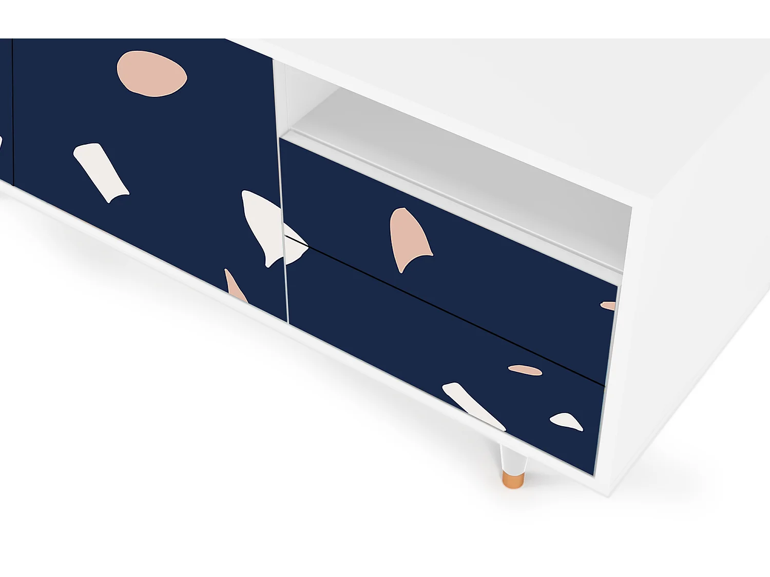 TV-meubel - 125х56х41 cm - T7 - Space Satellites, Wit