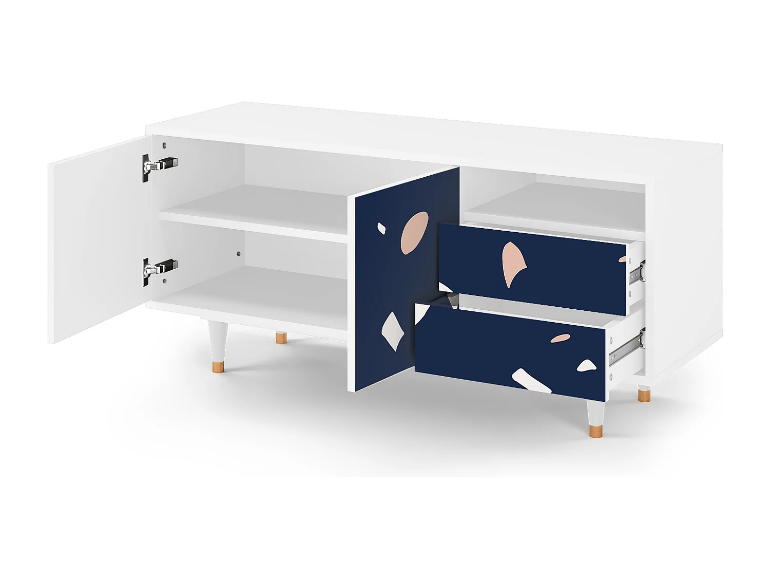 TV-meubel - 125х56х41 cm - T7 - Space Satellites, Wit