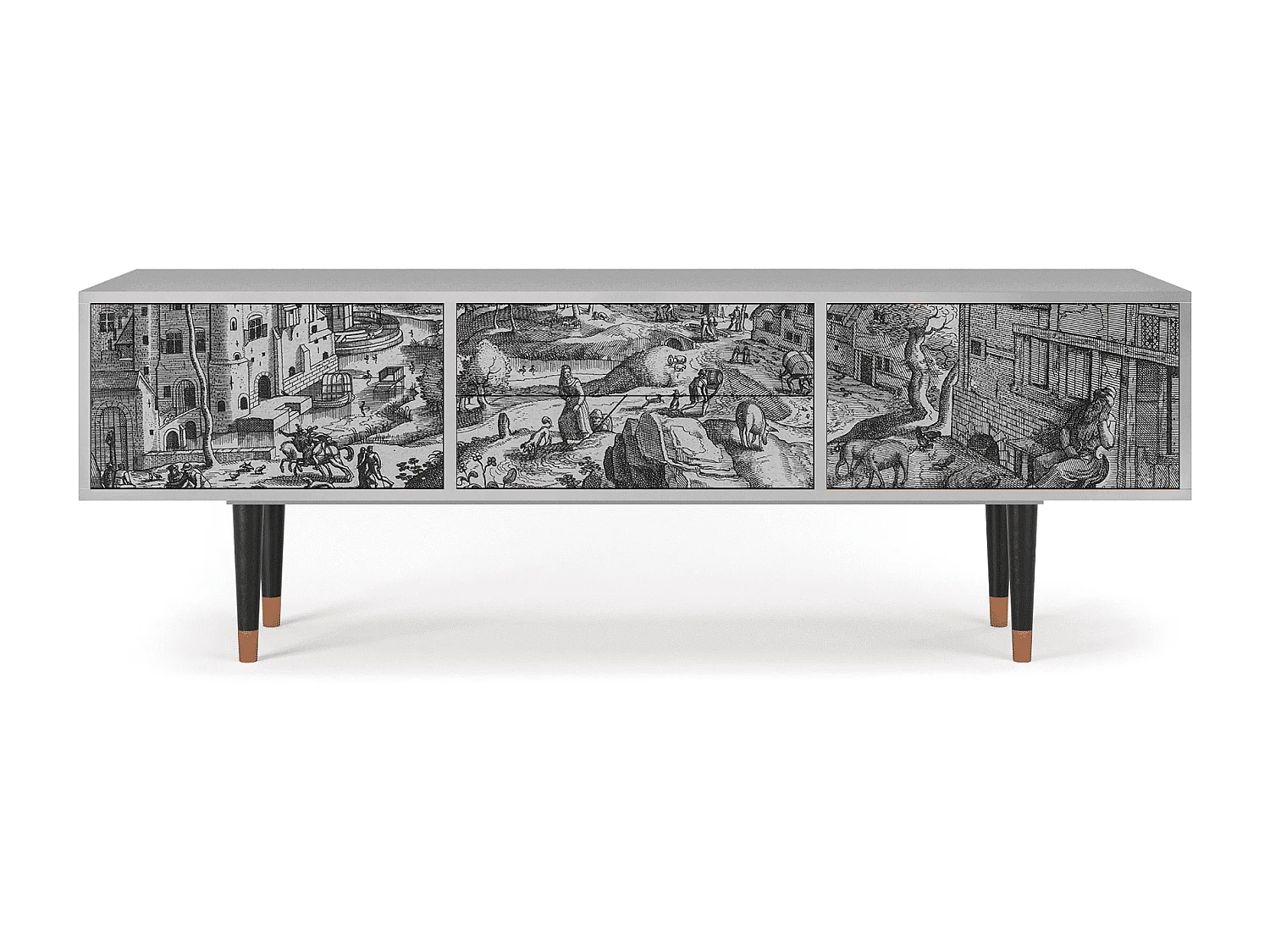 Mobile TV - 170х59х48 cm - T4 - Bird Dropping, Grigio