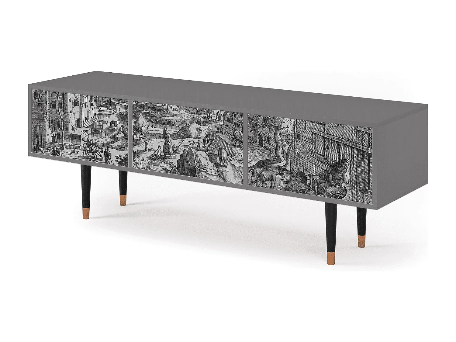 Mobile TV - 170х59х48 cm - T4 - Bird Dropping, Grigio