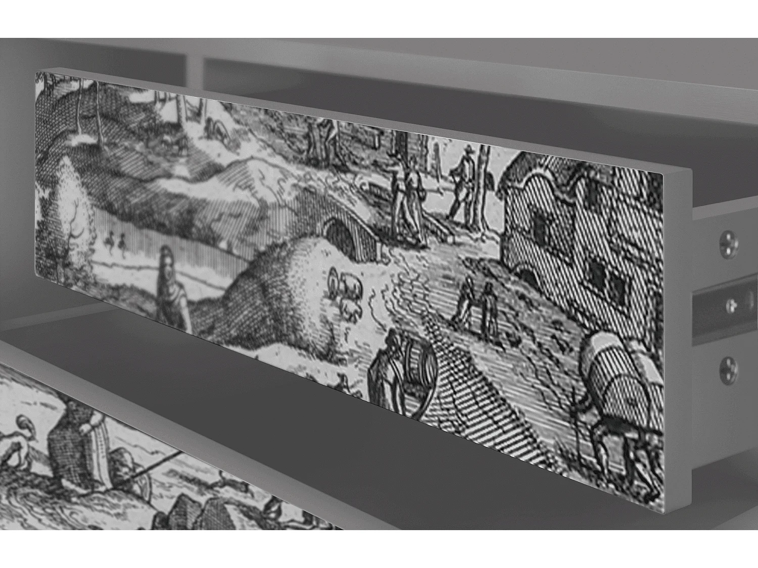 Meuble TV - 170х59х48 cm - T4 - Bird Dropping, Gris