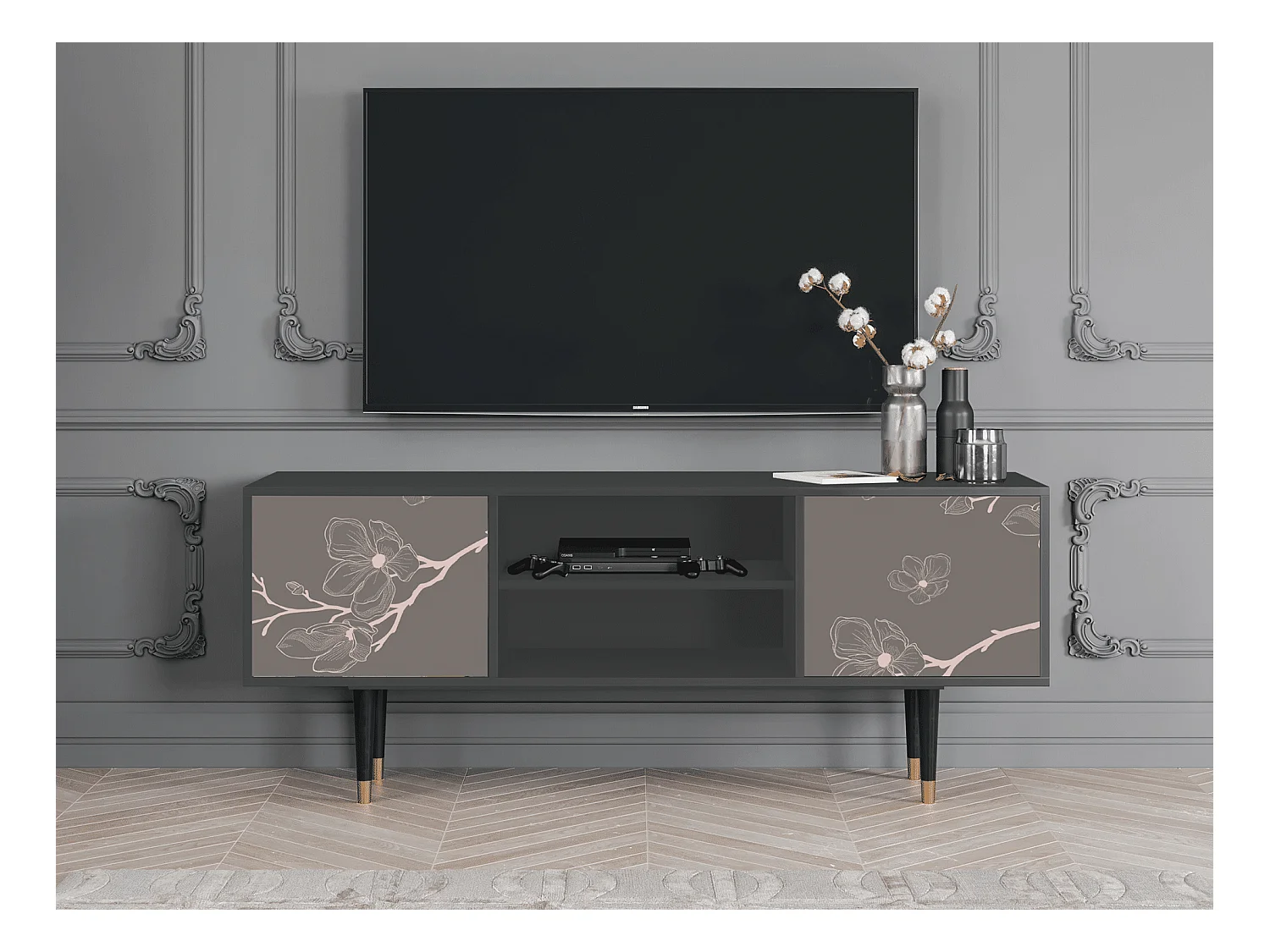Meuble TV - 170х69х48 cm - T2 - Cherry Blossom, Anthracite