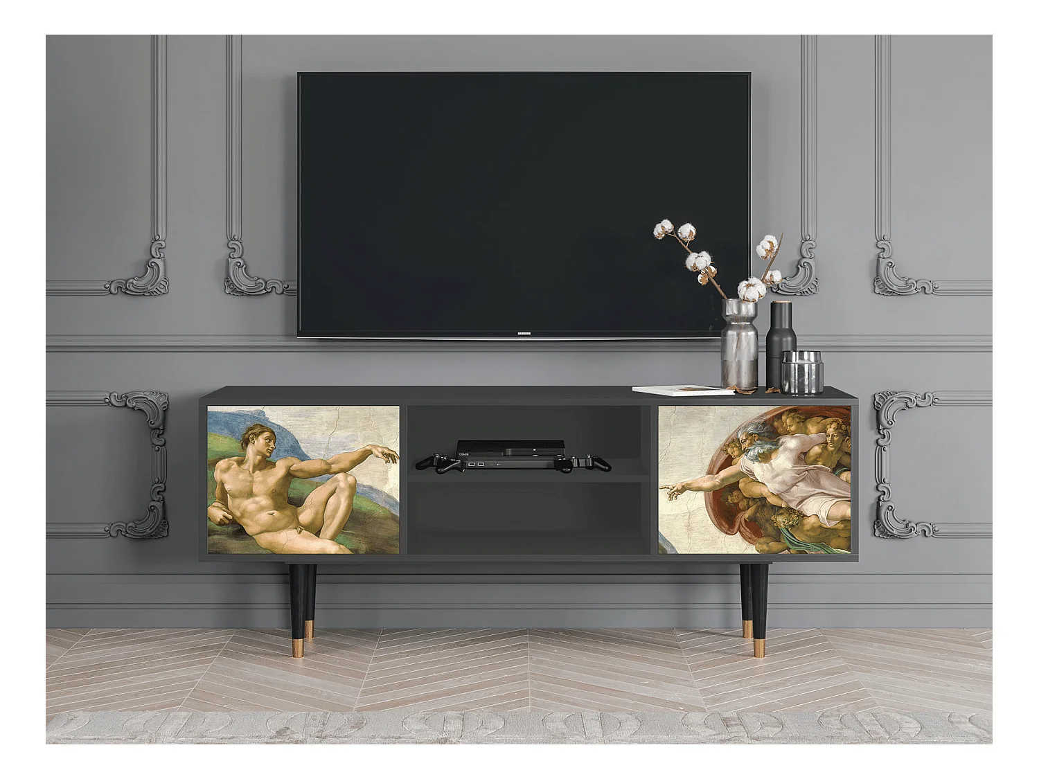 TV-meubel - 170х69х48 cm - T2 - The Creation of Adam, Antraciet