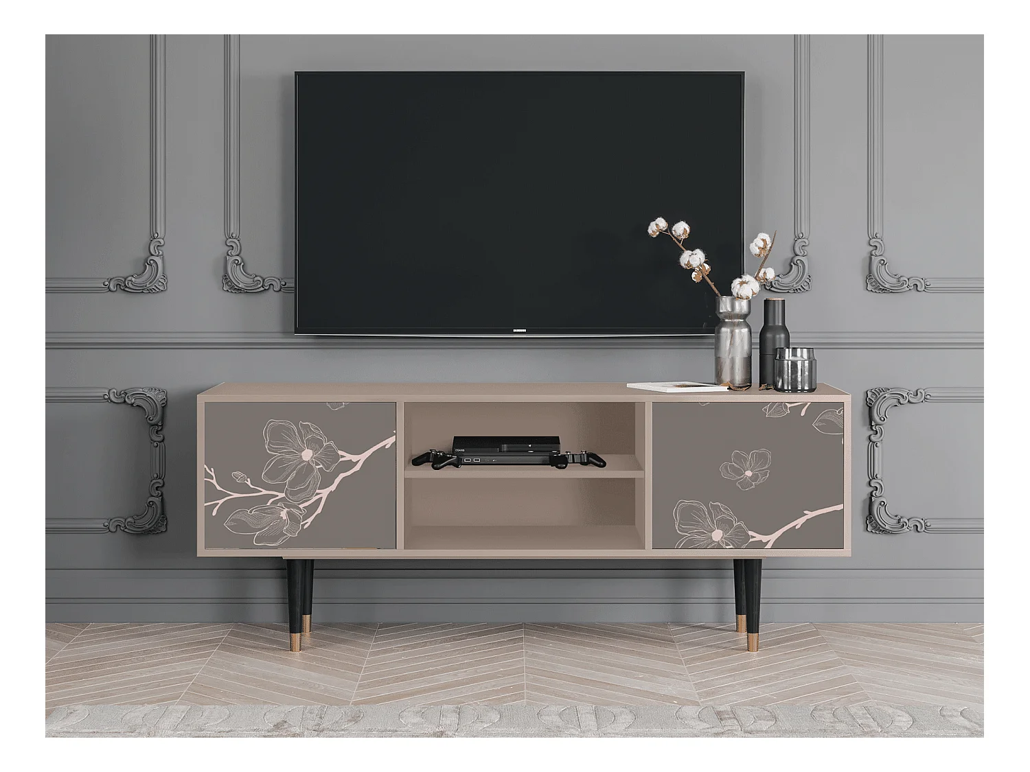 Meuble TV - 170х69х48 cm - T2 - Cherry Blossom, Latte