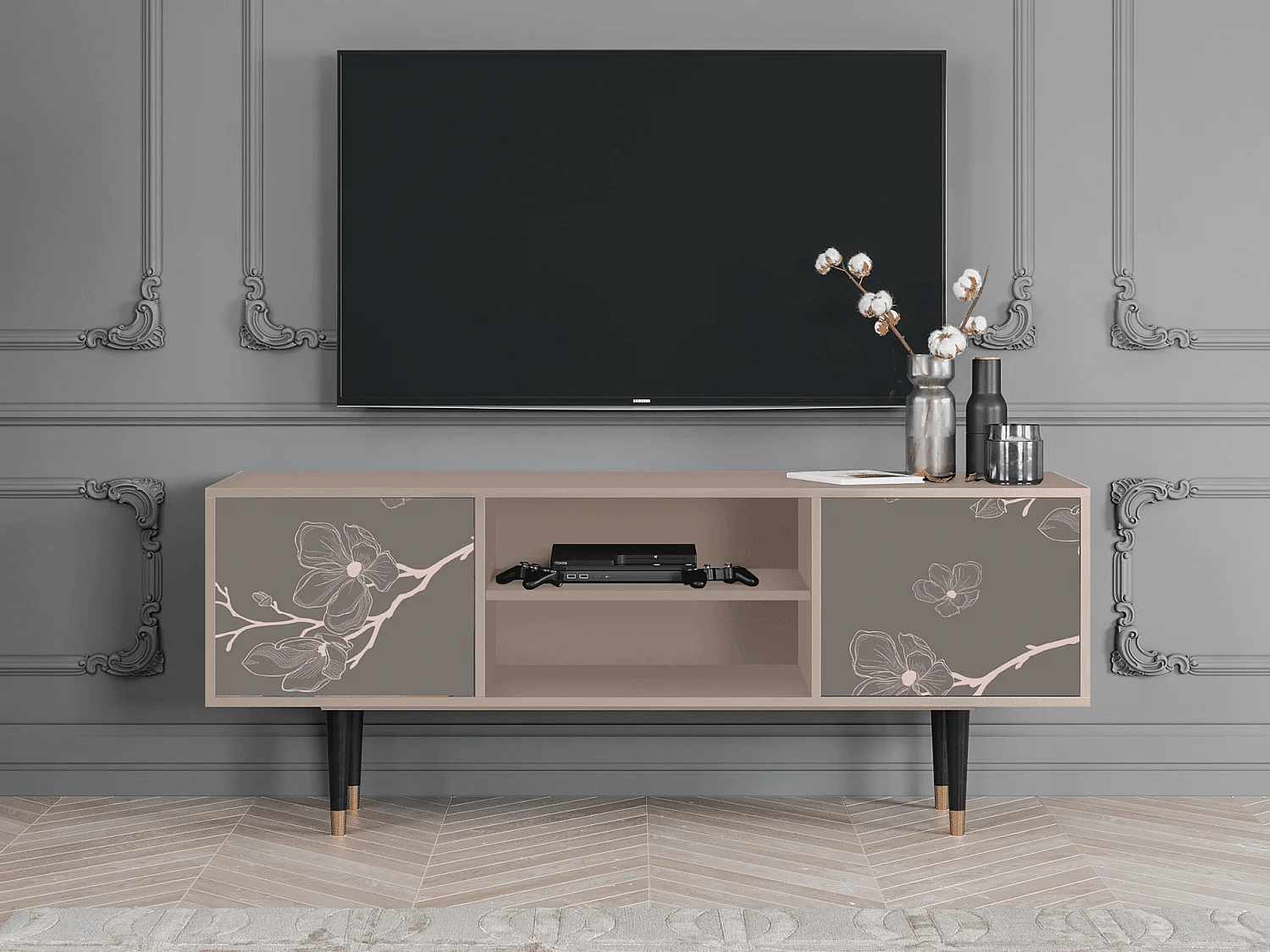 TV-meubel - 170х69х48 cm - T2 - Cherry Blossom, Latte