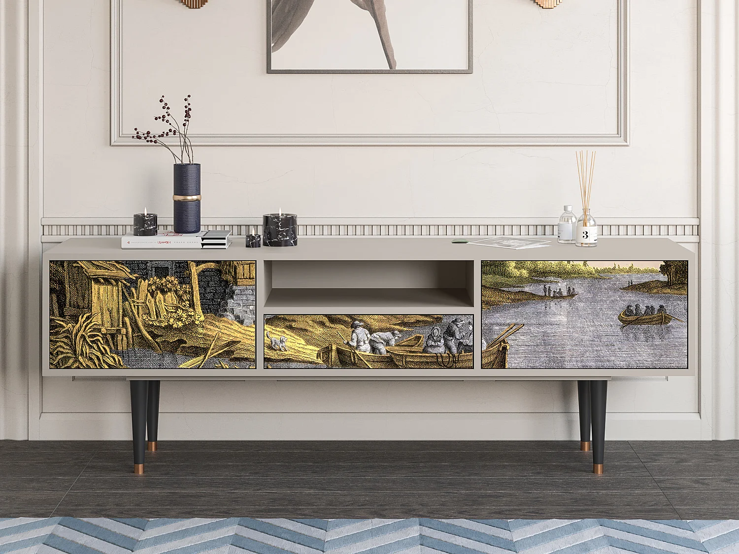 TV-Möbel - 170х59х41 cm - T6 - Mill along a River, Sand