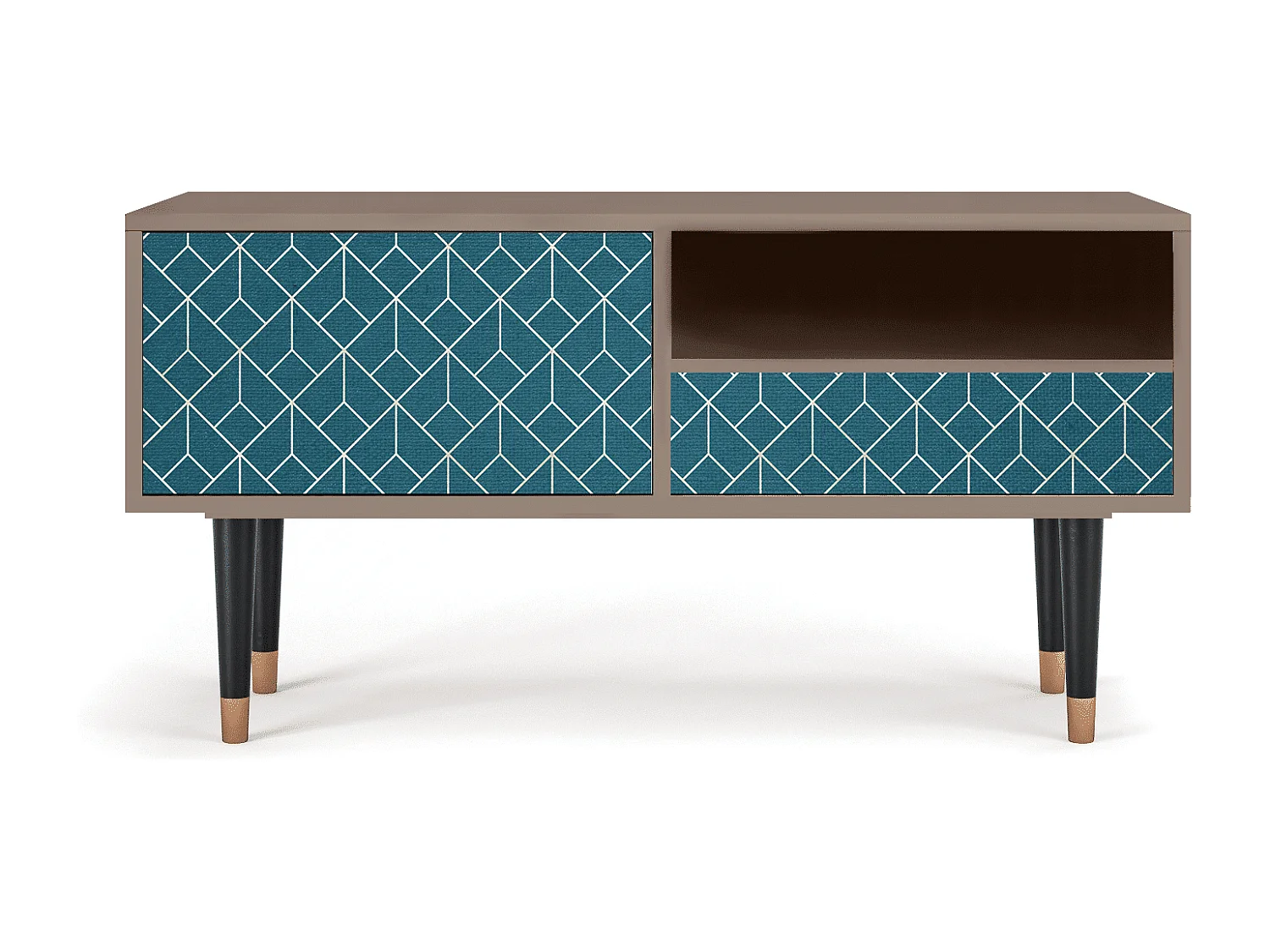 TV-meubel - 115х59х48 cm - T3 - Turquoise Geometry, Latte