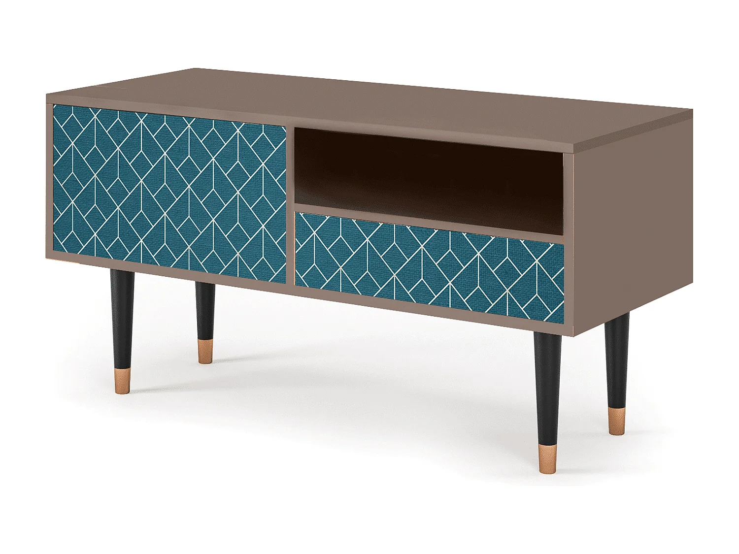 TV-meubel - 115х59х48 cm - T3 - Turquoise Geometry, Latte