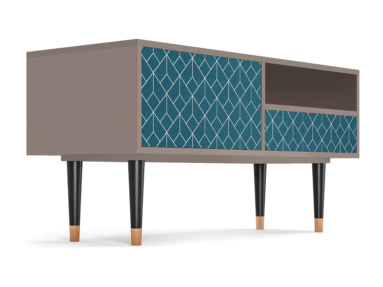 TV-meubel - 115х59х48 cm - T3 - Turquoise Geometry, Latte