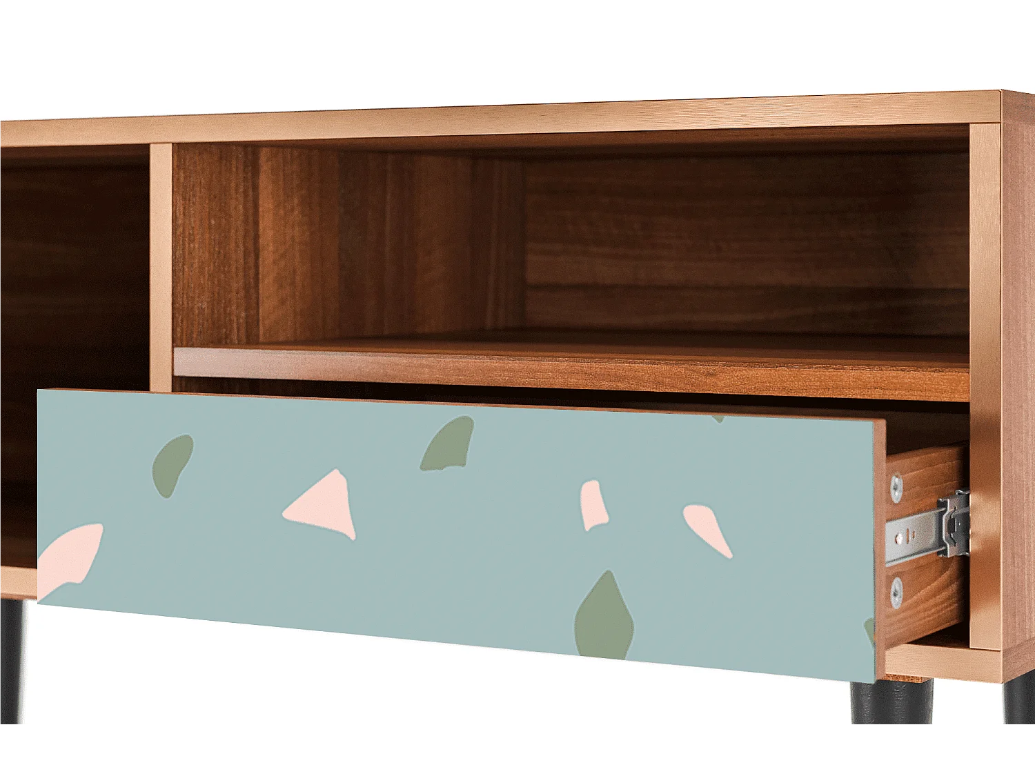 Mobile TV - 115х59х48 cm - T3 - Blue Drops, Noce