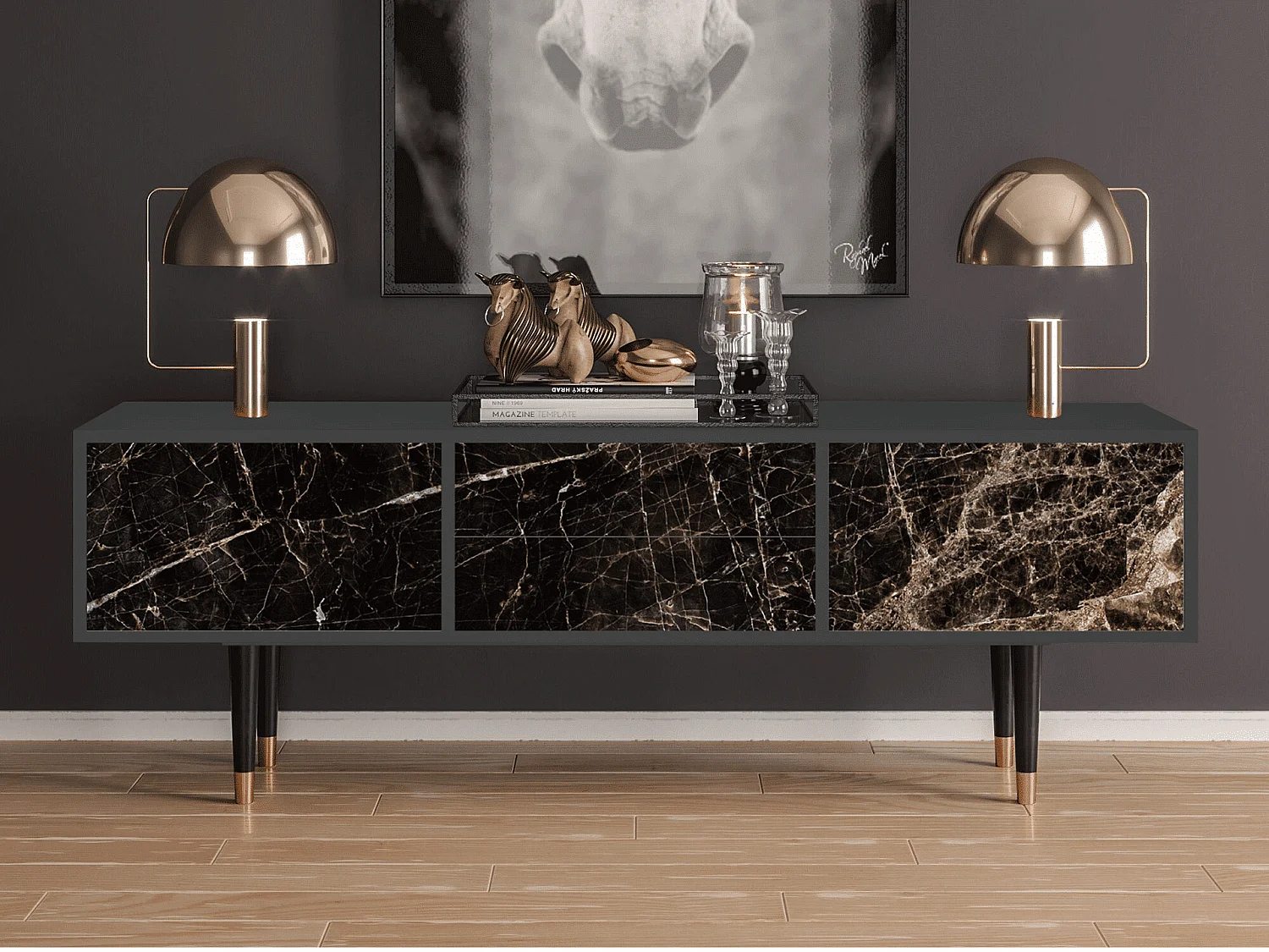 TV-meubel - 170х59х48 cm - T4 - Night Abyss, Antraciet