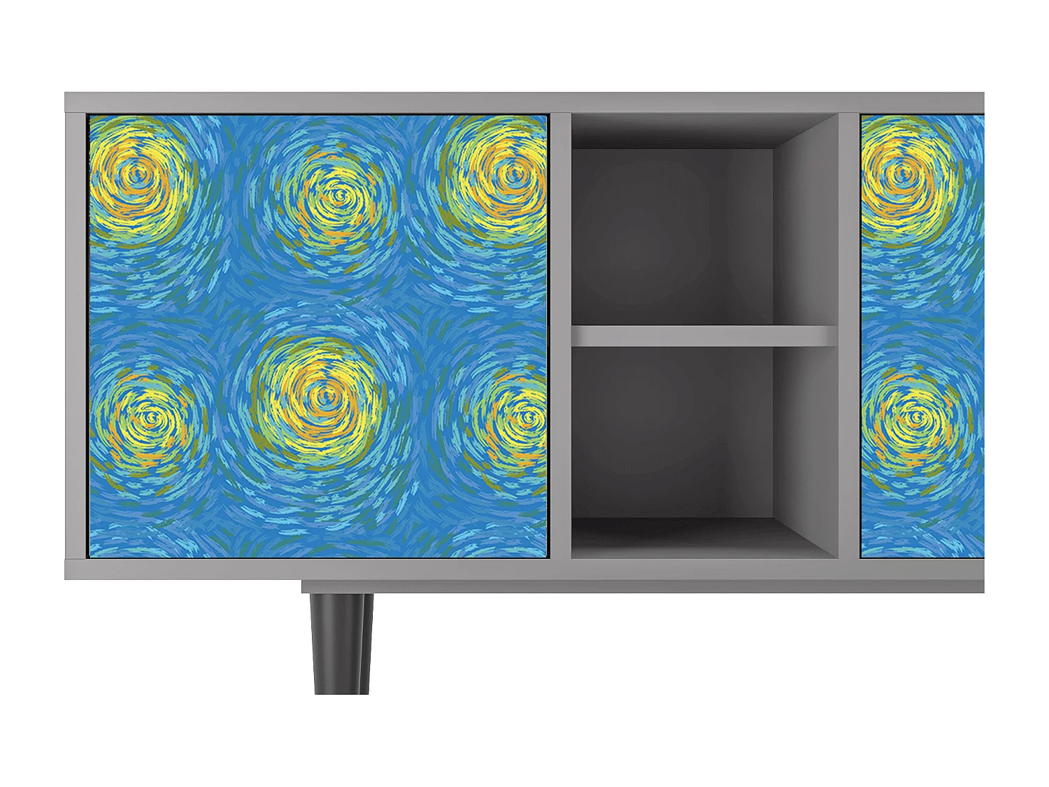 TV-Möbel - 150х69х41 cm - T5 - Van Gogh Lights, Grau