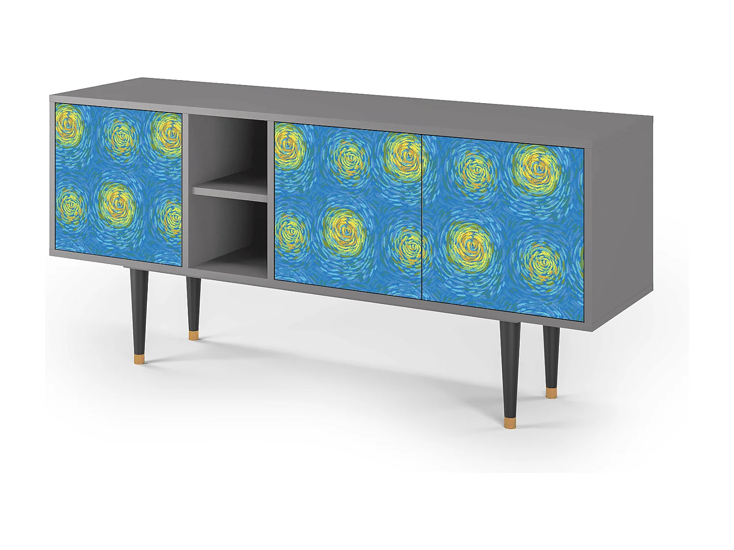 Meuble TV - 150х69х41 cm - T5 - Van Gogh Lights, Gris