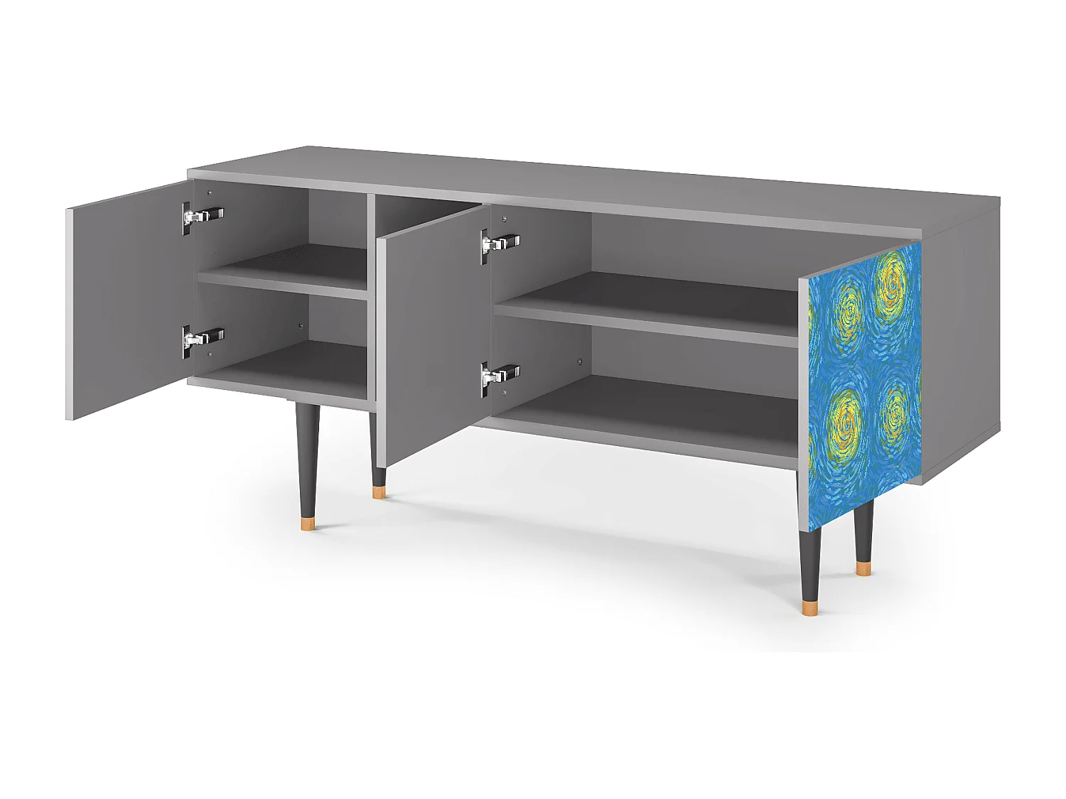 Meuble TV - 150х69х41 cm - T5 - Van Gogh Lights, Gris