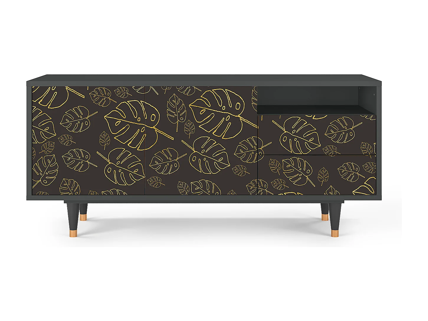 Mueble de TV - 125х56х41 cm - T7 - Fall Of The Leaves, Antracita