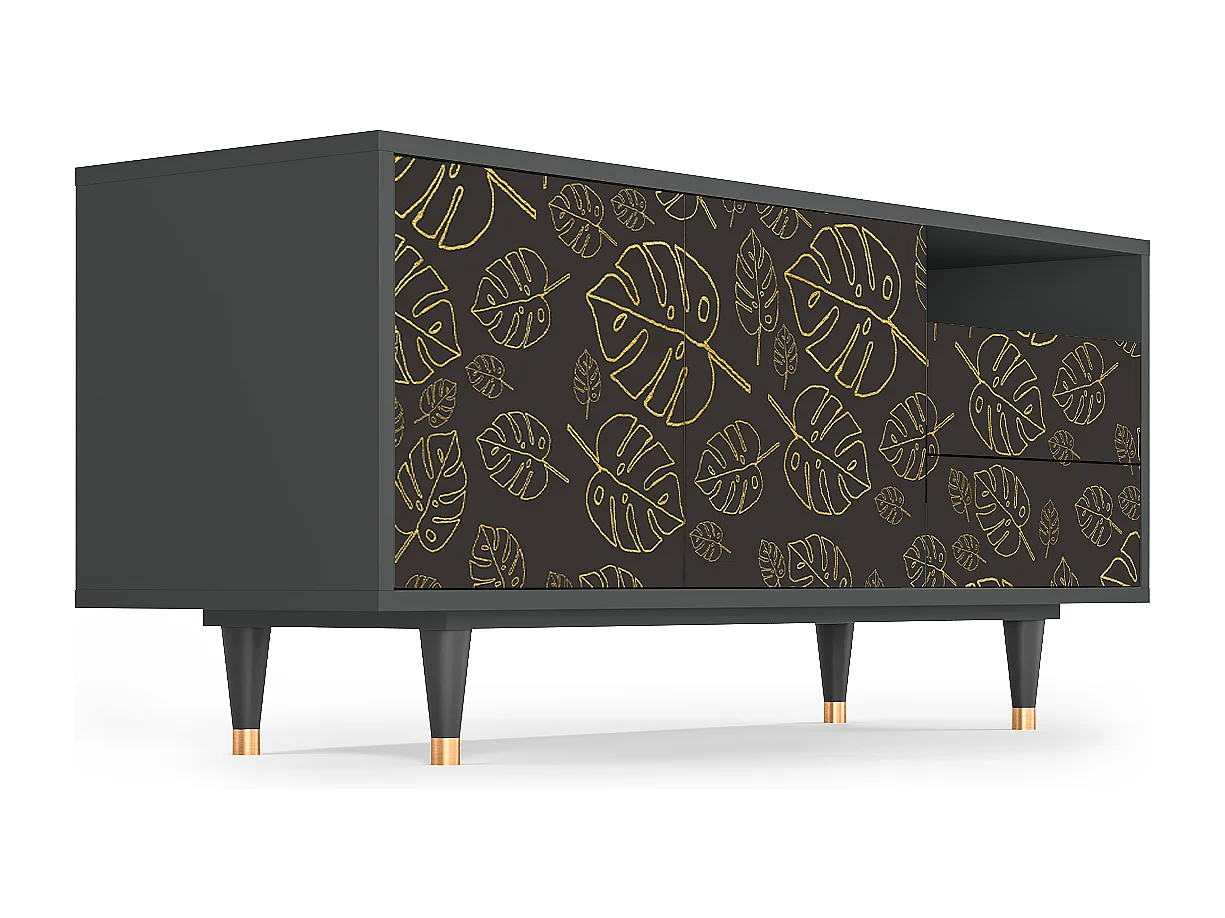 Meuble TV - 125х56х41 cm - T7 - Fall Of The Leaves, Anthracite