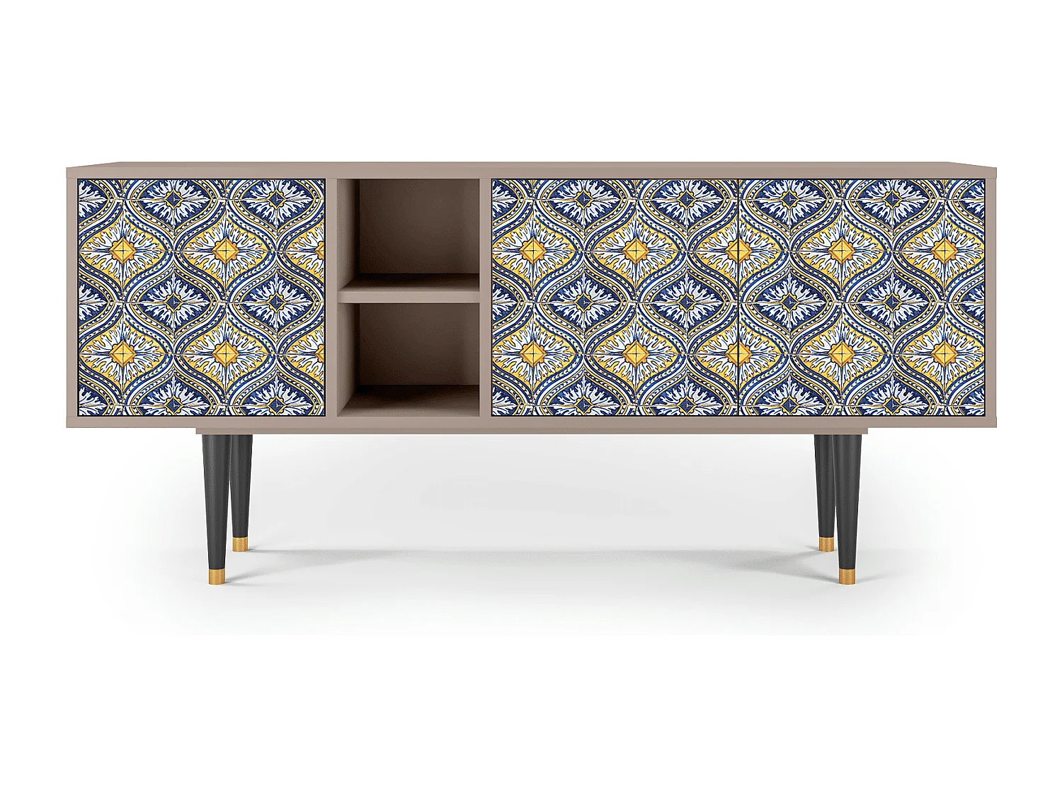 Szafka RTV - 150х69х41 cm - T5 - Illusory Pattern, Latte