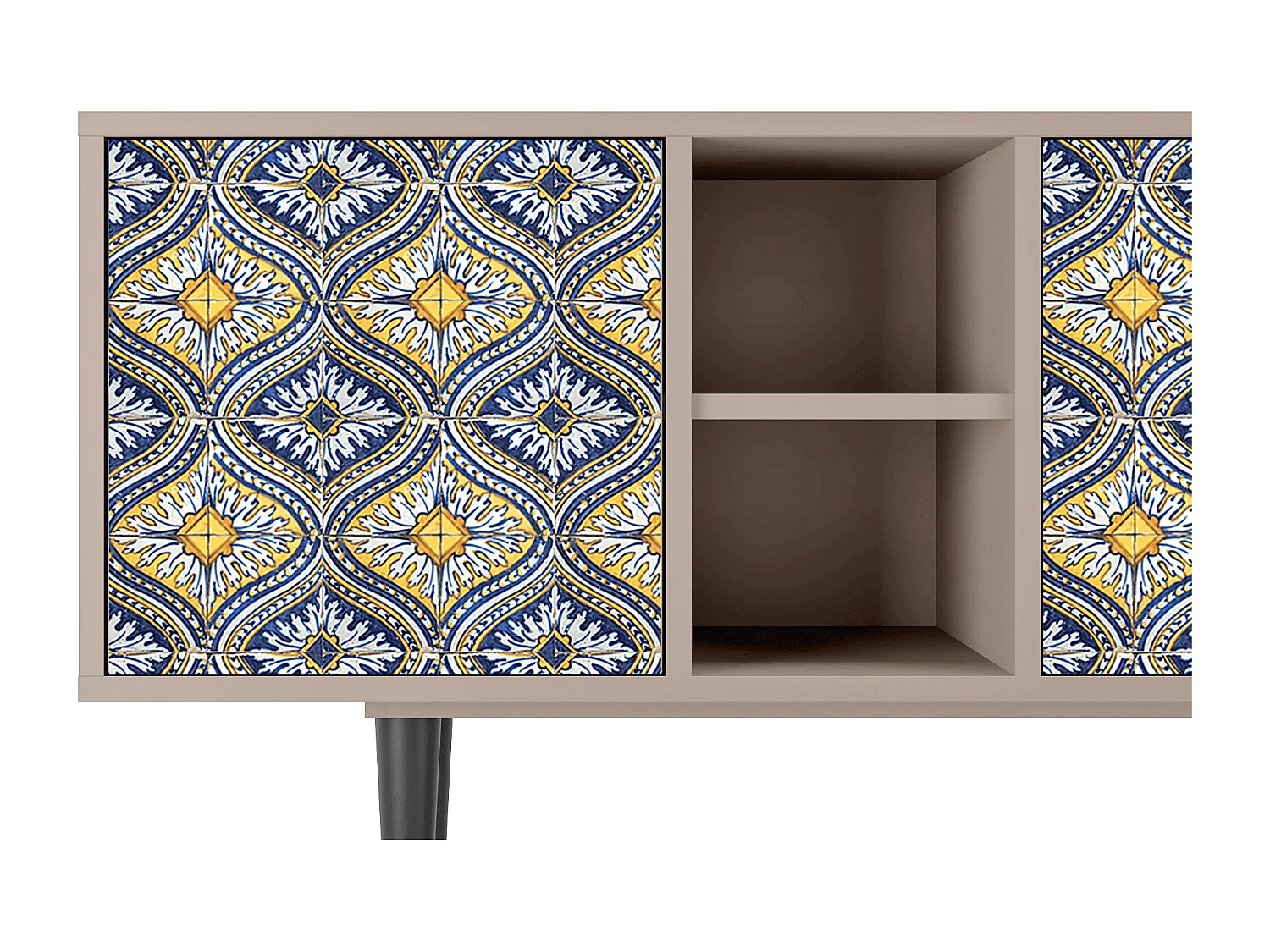 Szafka RTV - 150х69х41 cm - T5 - Illusory Pattern, Latte