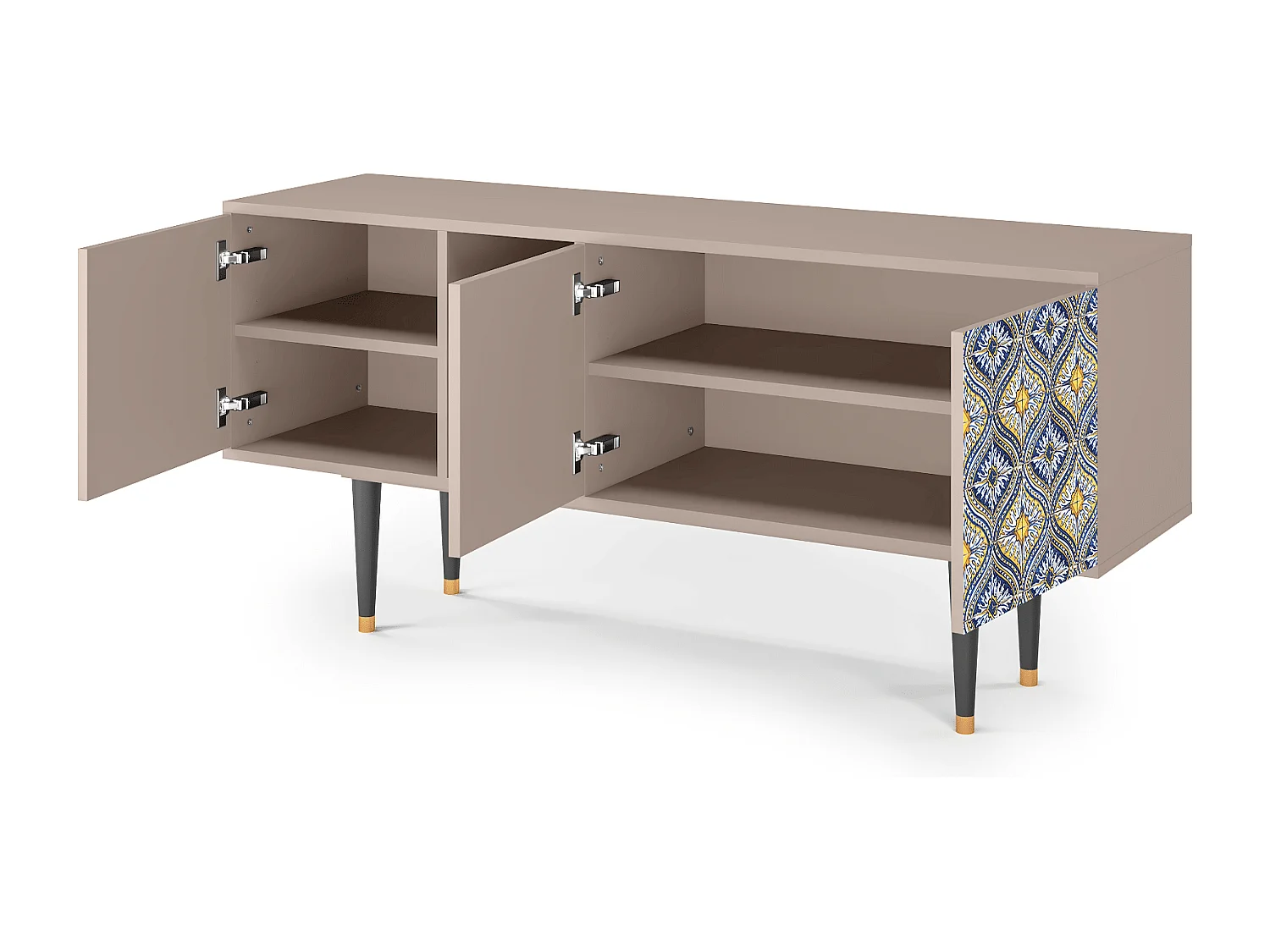Szafka RTV - 150х69х41 cm - T5 - Illusory Pattern, Latte
