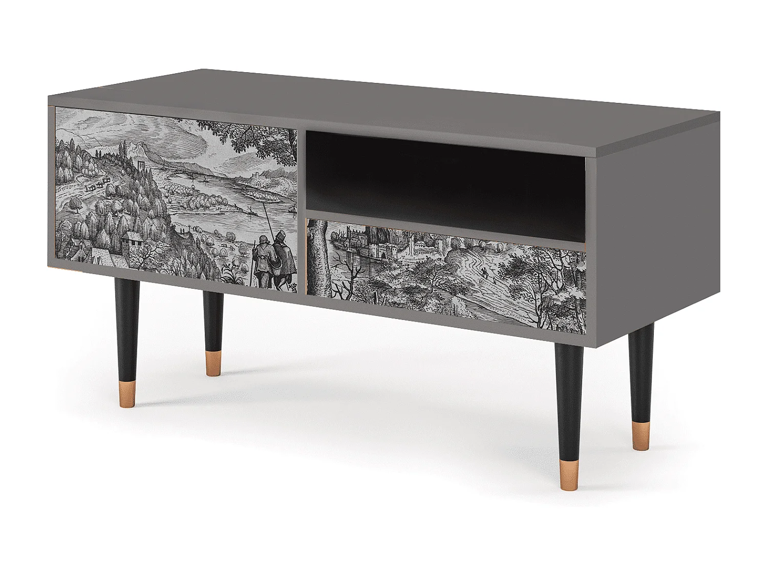 Meuble TV - 115х59х48 cm - T3 - Milites Requiescentes, Gris