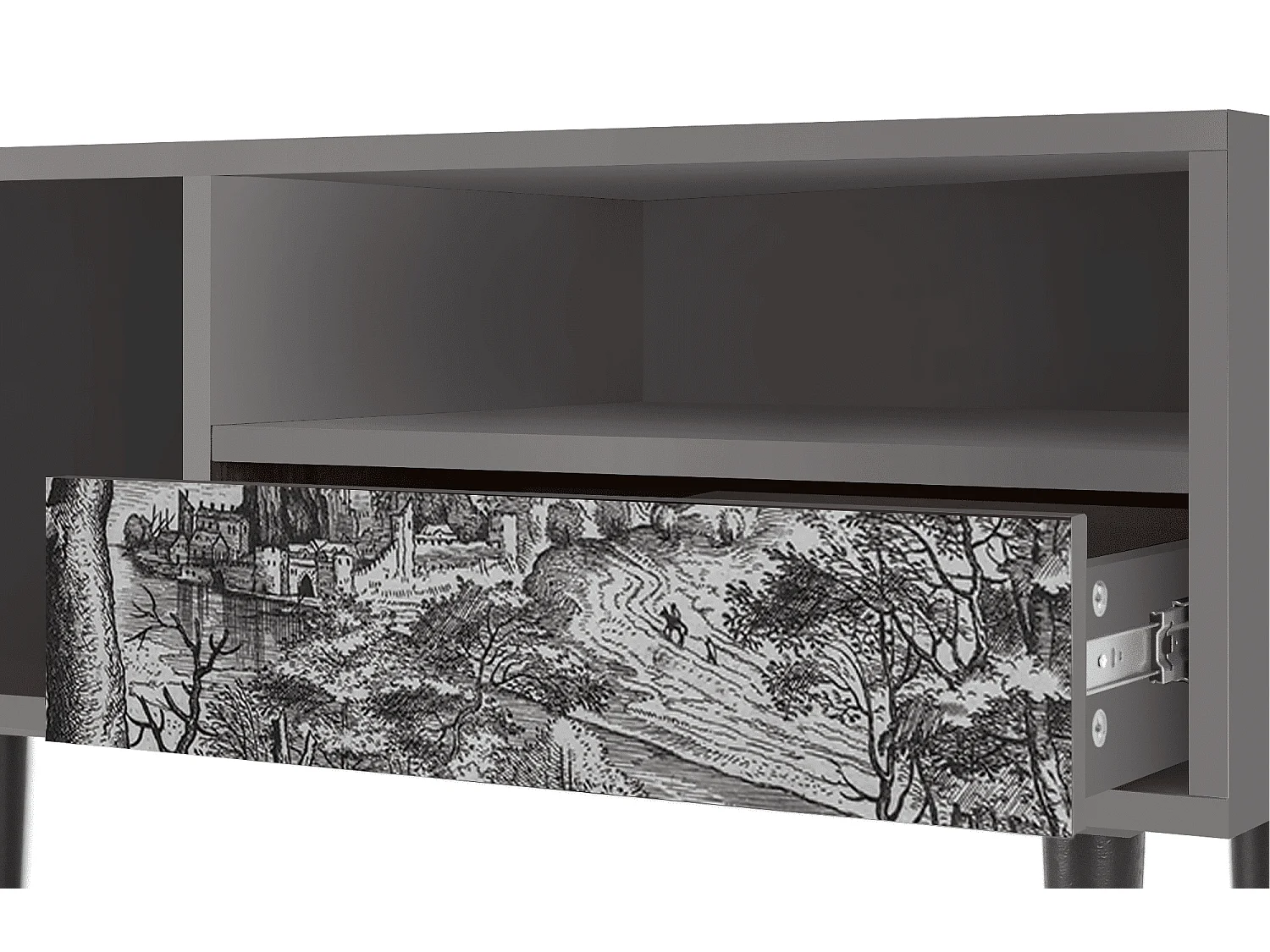 Meuble TV - 115х59х48 cm - T3 - Milites Requiescentes, Gris