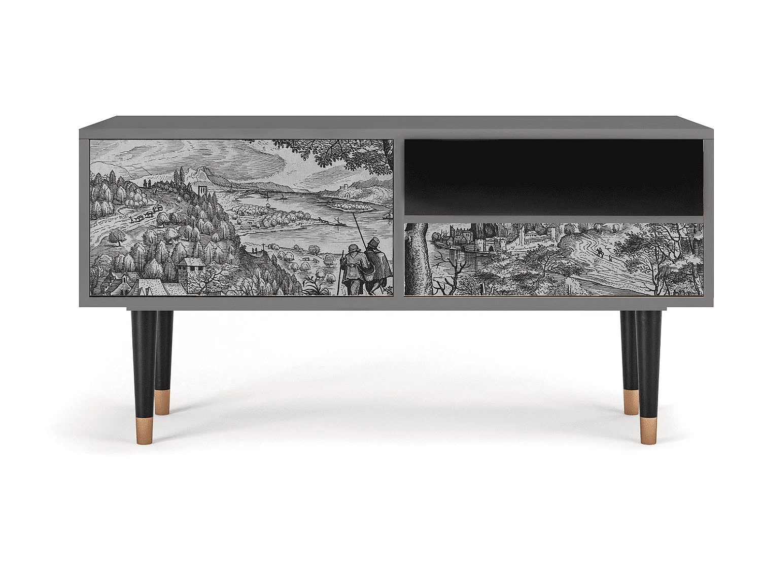 Meuble TV - 115х59х48 cm - T3 - Milites Requiescentes, Gris