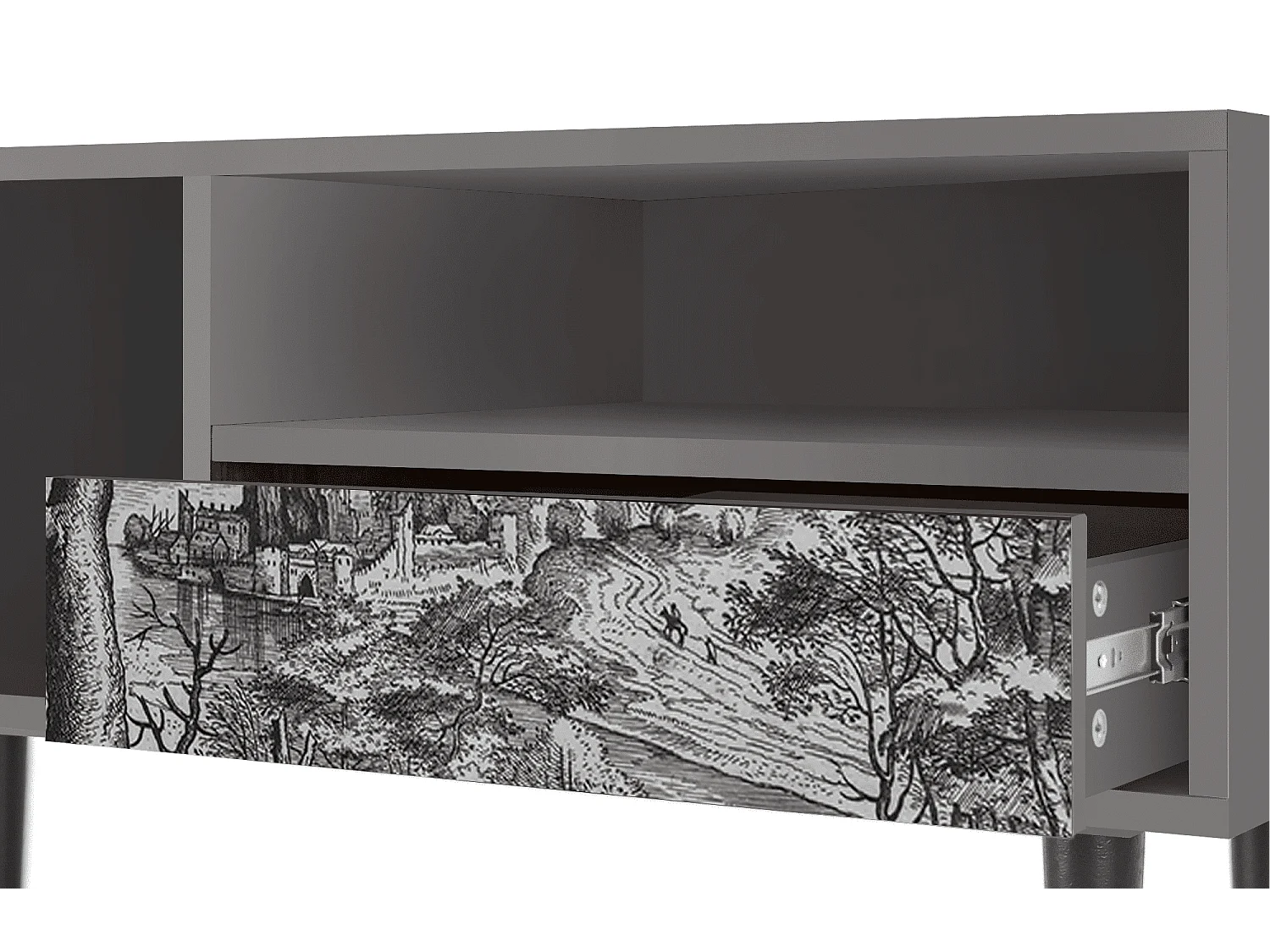 Meuble TV - 115х59х48 cm - T3 - Milites Requiescentes, Gris