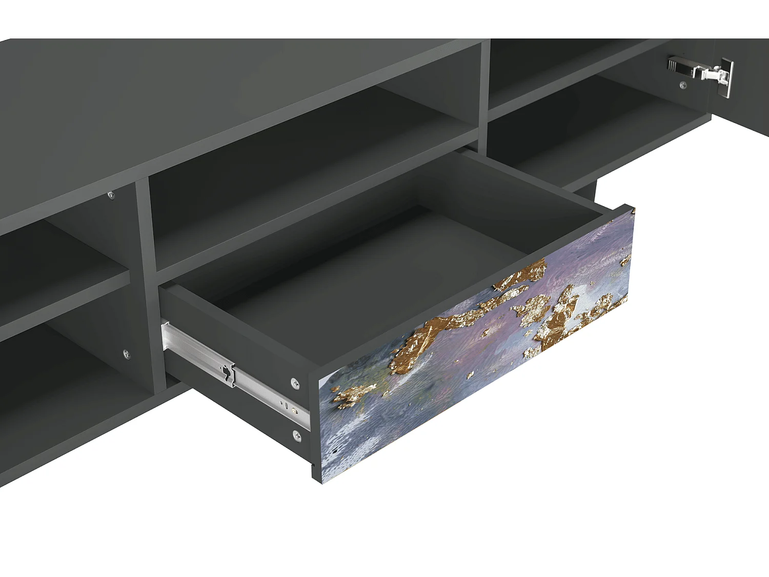 Meuble TV - 170х59х41 cm - T6 - Planet Earth, Anthracite