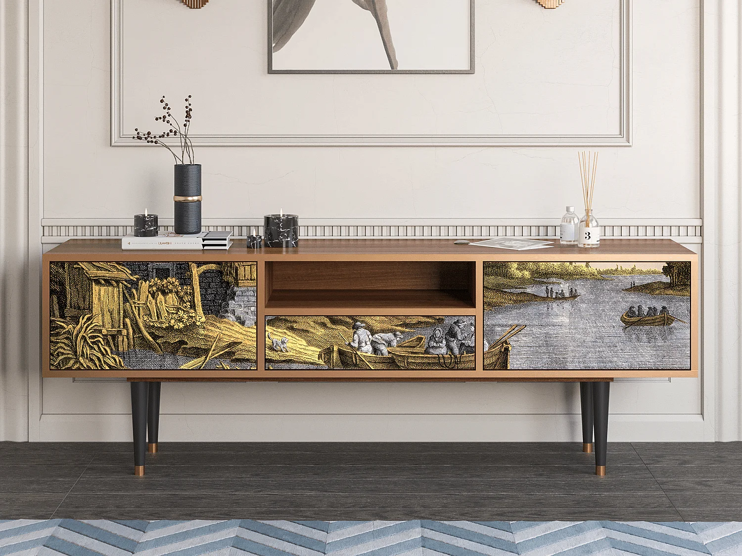 Mobile TV - 170х59х41 cm - T6 - Mill along a River, Noce