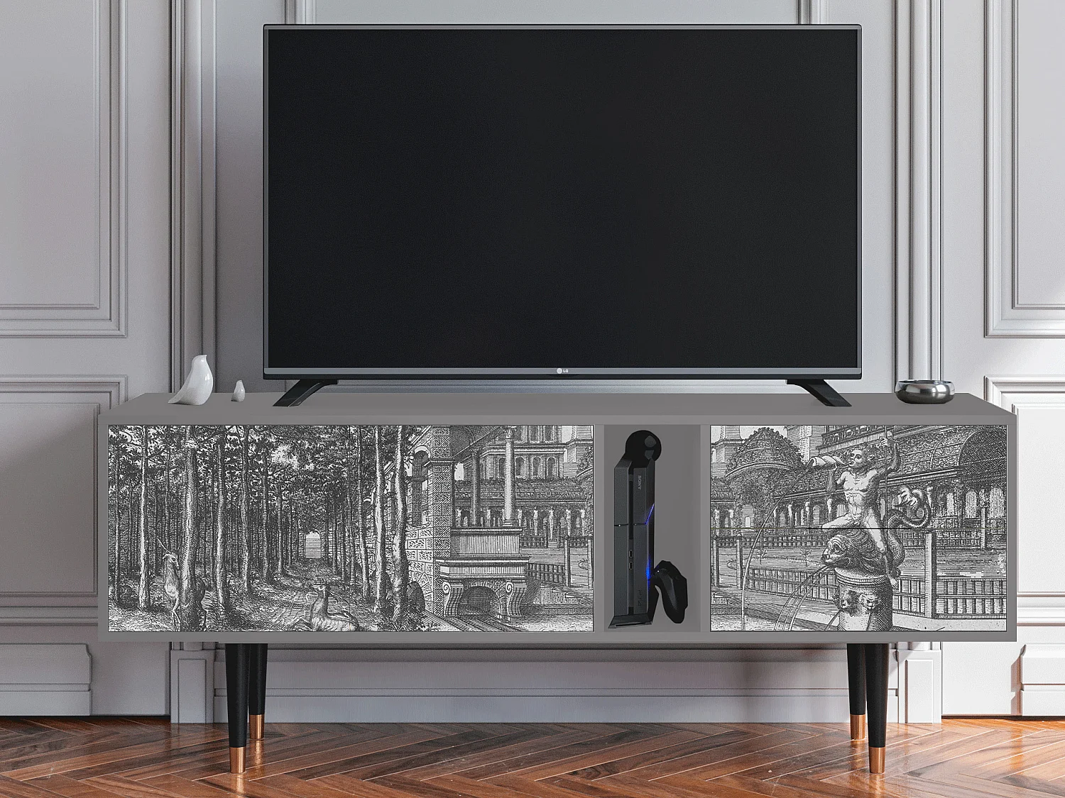 Mueble de TV - 170х69х48 cm - T1 - View of the Piazza, Gris