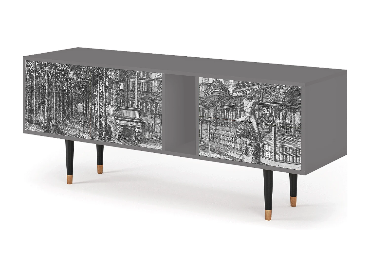 Mueble de TV - 170х69х48 cm - T1 - View of the Piazza, Gris