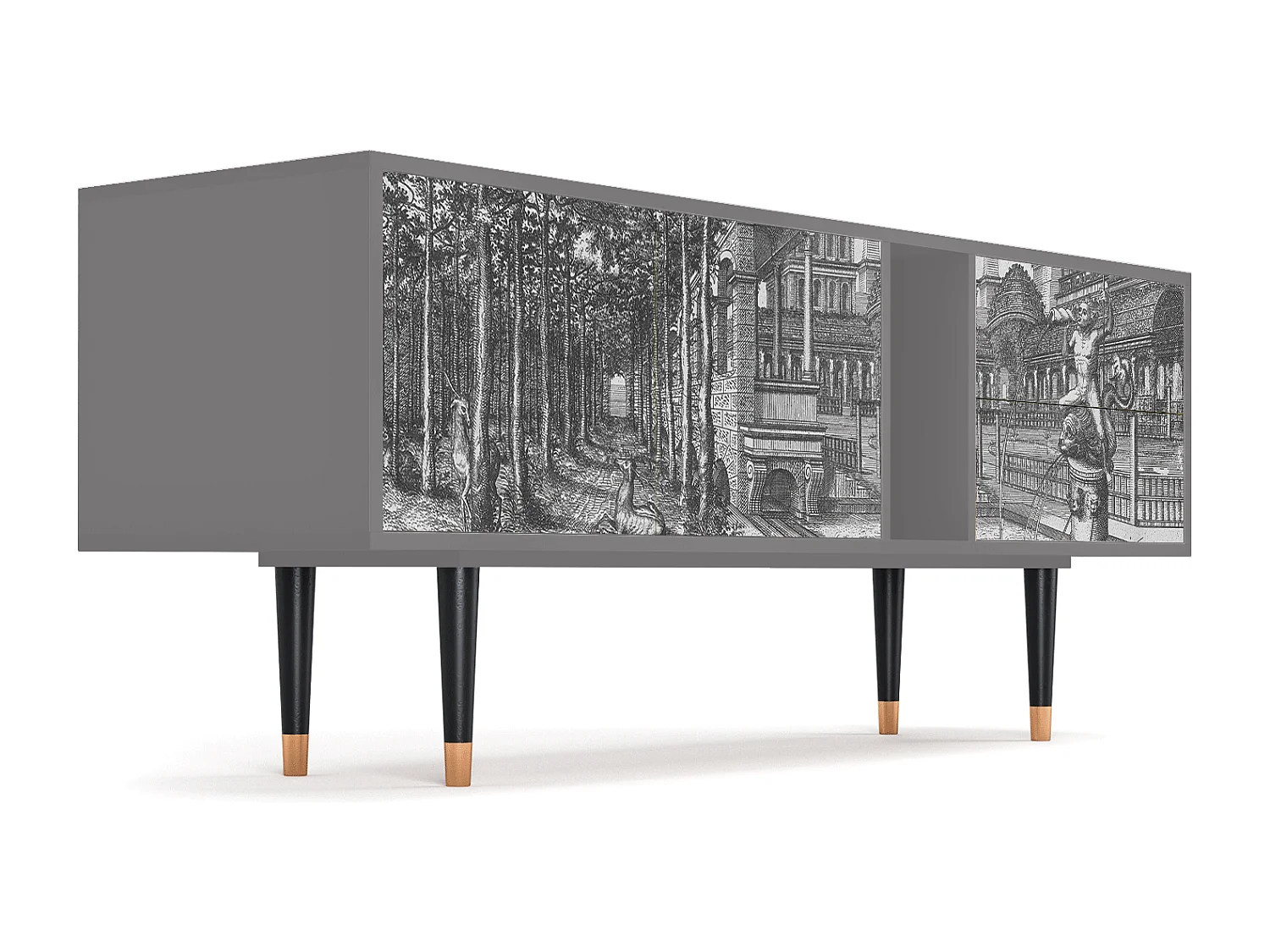 Mueble de TV - 170х69х48 cm - T1 - View of the Piazza, Gris