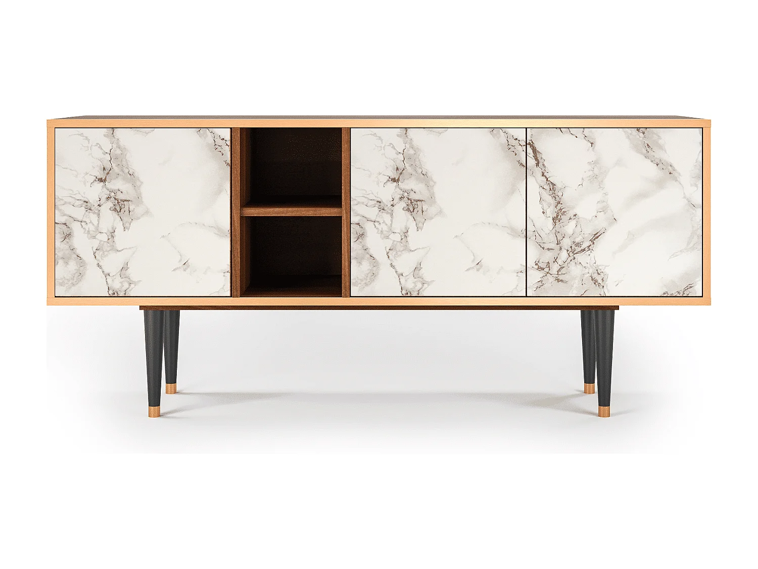 Mobile TV - 150х69х41 cm - T5 - Milk Marble, Noce